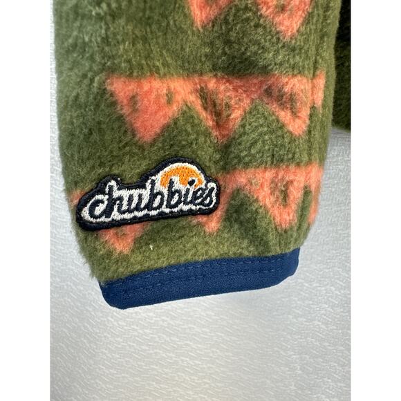 Chubbies “Naturalist” 1/4 zip Green Fleece Pullover men sz M - Picture 5 of 9
